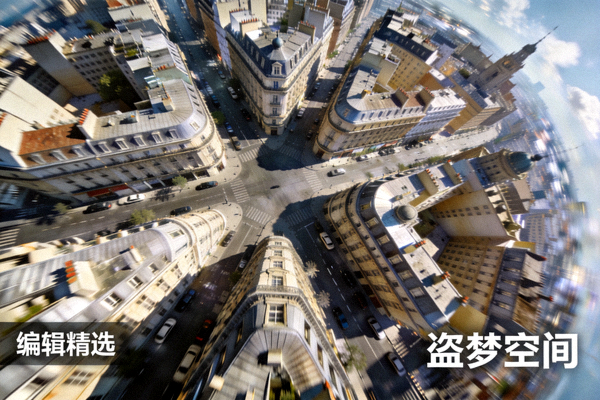 编辑精选电影《盗梦空间》剧照，梦境中的旋转城市